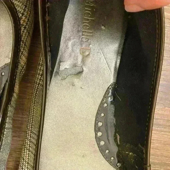 Michelle D size 10 black,white,brown  plaid flats - Picture 8 of 12